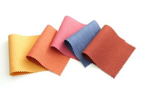 Multicolor tone of fabric sample on white backgroundの写真素材