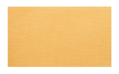 Yellow fabric sample isolated on white backgroundの写真素材