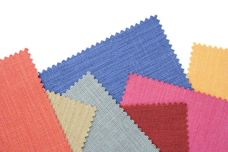 Multicolor tone of fabric sample on white background