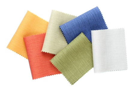 Multicolor tone of fabric sample on white backgroundの写真素材
