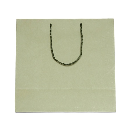 brown shopping bag isolated on white backgroundの写真素材