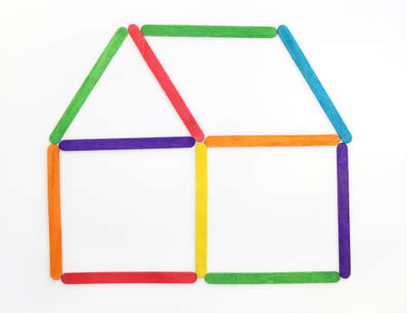 House icon made colorful wood ice-cream stickの写真素材