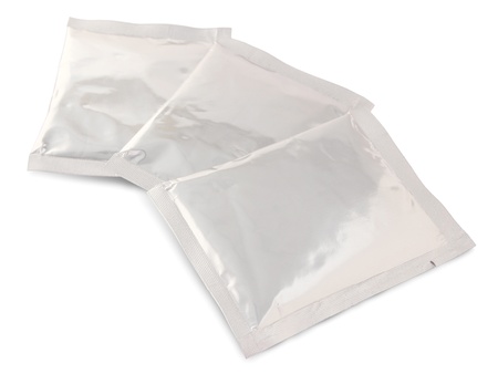 plastic package bag isolated on white with clipping pathの写真素材