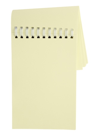 blank notepad isolated on white backgroundの写真素材