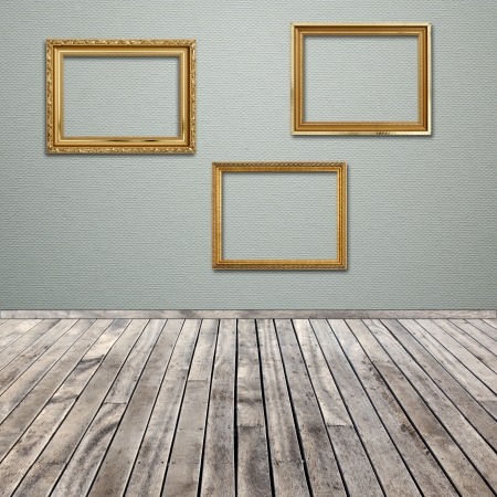 interior room with empty picture frameの写真素材