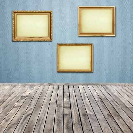 interior room with empty picture frameの写真素材