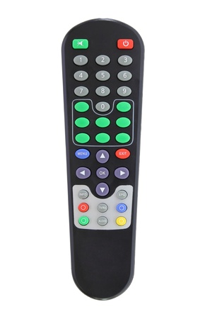 TV remote control isolated on whiteの写真素材