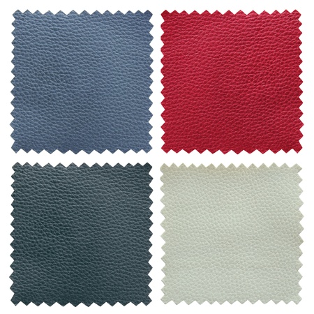 set of leather samples textureの写真素材