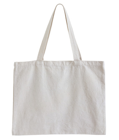 fabric bag isolated on white background with clipping pathの写真素材