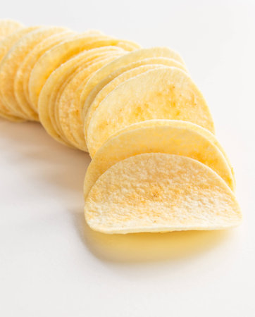 potato chips isolated on white background
