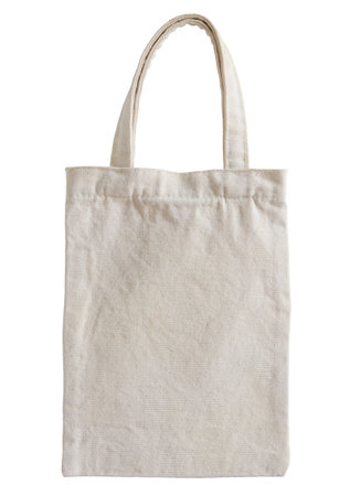 fabric bag isolated on white with clipping pathの写真素材