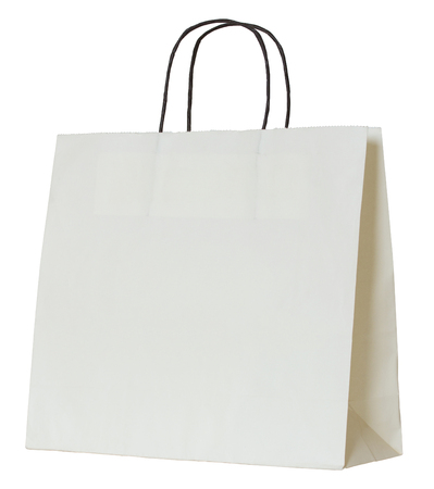 paper bag isolated on white with clipping pathの写真素材