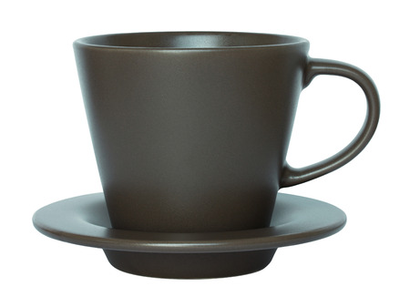 empty cup isolated on white with clipping pathの写真素材