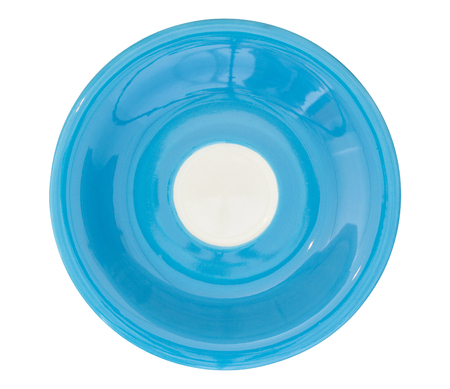 empty plate top view isolated on white with clipping pathの写真素材