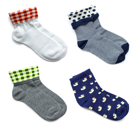set of socks isolated on white backgroundの写真素材