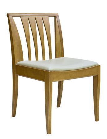 wooden chair isolated on whiteの写真素材