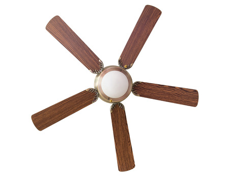 ceiling fan isolated on white with clipping pathの写真素材