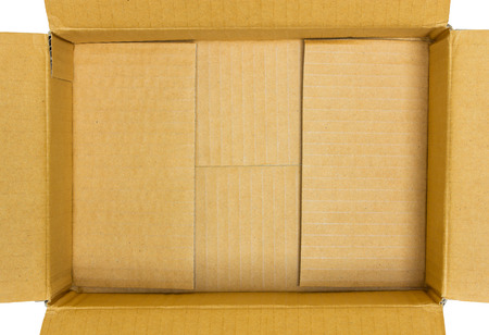 open cardboard box top viewの写真素材