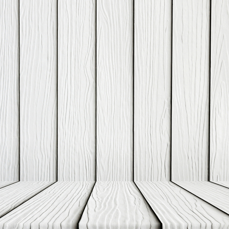 empty white wooden floor backgroundの写真素材