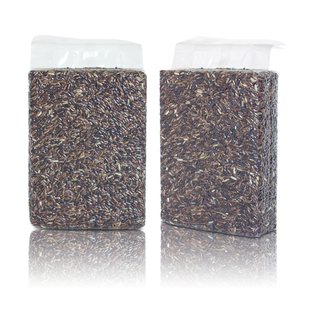 set of rice berry pack isolated white backgroundの写真素材