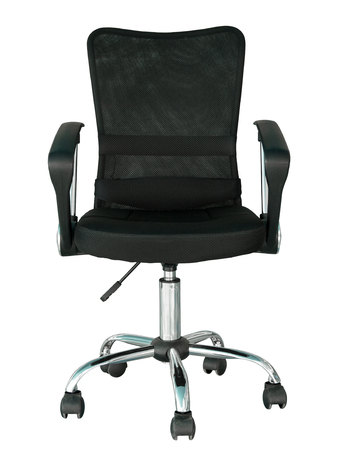 black office chair isolated on white with clipping pathの写真素材