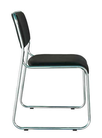 black modern chair isolated on white with clipping pathの写真素材