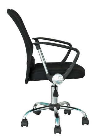 black office chair isolated on white with clipping pathの写真素材