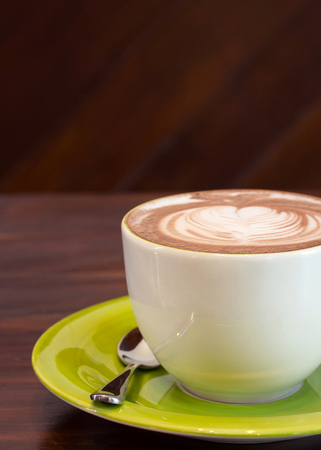cup of coffee on tableの写真素材