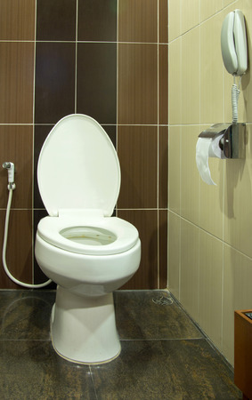 toilet bowl in the bathroomの写真素材