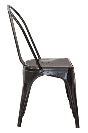 black metal chair isolated on whiteの写真素材
