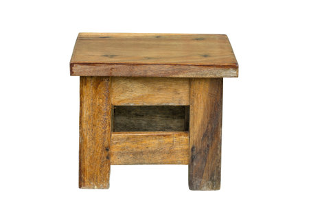 wooden chair isolated on white with clipping pathの写真素材