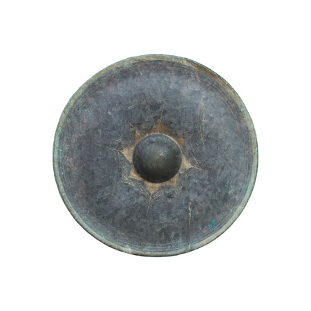 Thai traditional antique gong isolated on white backgroundの写真素材