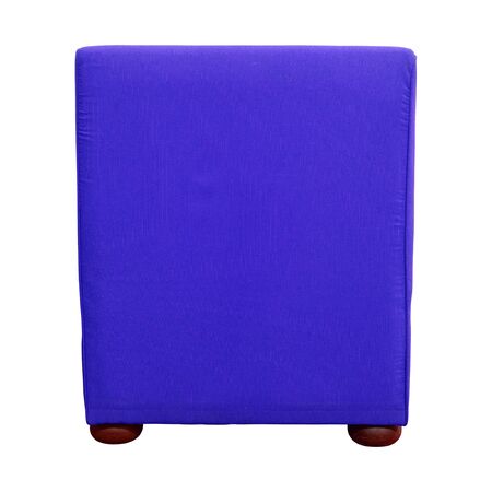 Back View of Blue Fabric Sofa Furniture Isolated on Whiteの写真素材