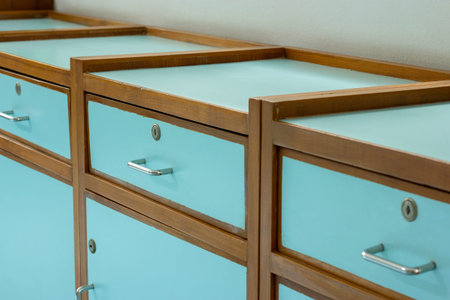 Close up of Wooden Chest of Drawers