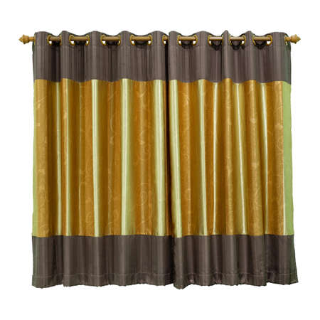 vintage curtain isolated on white background with clipping pathの写真素材