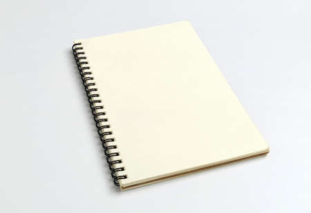 blank spiral notebook on white background for mockup blank templateの写真素材