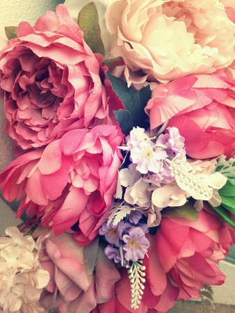 Artificial decoration flowers in vintage effectの素材