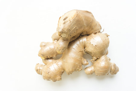 Fresh ginger on white background