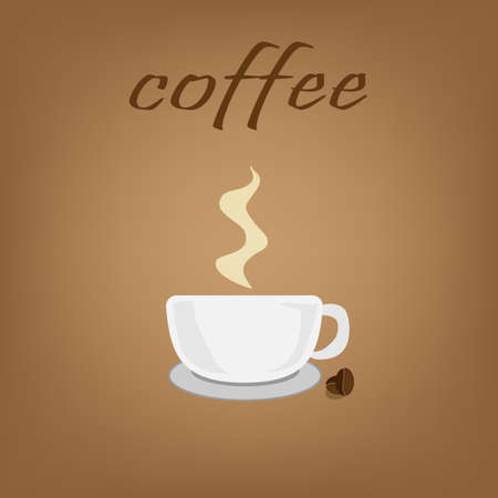Coffee shop logo and menu design vector brochure template. Coffee cup silhouette.のイラスト素材