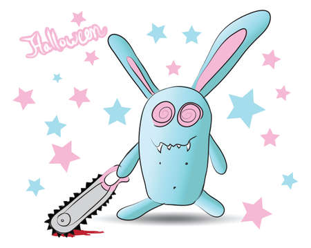 Halloween zombie rabbitのイラスト素材