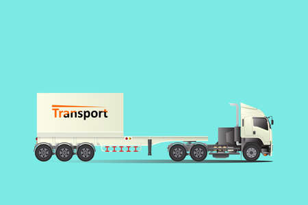 Trailer truck tow truck, hire cargo. Big car Logistic transport.easy to edit vector template.のイラスト素材