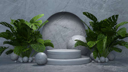 3d rendering Podium mockup for product presentationの写真素材