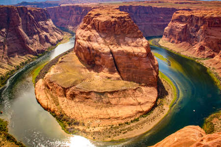 Beautiful view at Horseshoe bend on sunny day, Arizona, USAのeditorial素材