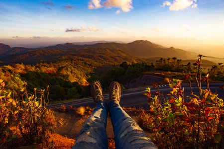Beautiful sunset and happy time at Chiang mai, Thailand
