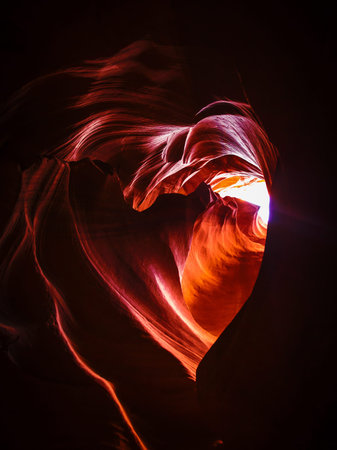Heart shaped stone at upper antelope canyon, arizona, usa