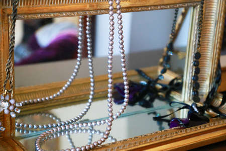 Necklace with mirrorの写真素材