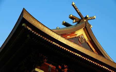 Sight of the roof of the Temple of Japanの写真素材