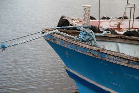 Ship in the harbor at sightの写真素材