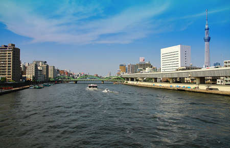 Sight of the Sumida River in Tokyo Japanのeditorial素材