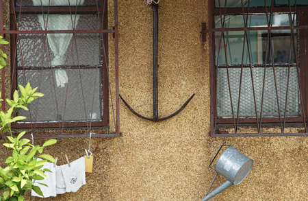Sight of the anchor hung on the walls of the Houseの写真素材